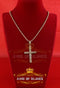 Yellow 925 Sterling Silver Cross Pendant with 2.00ct Cubic Zirconia Stone KING OF BLINGS