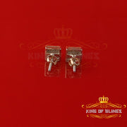 King Of Bling's 925 Yellow Sterling Silver 0.15ct Diamond For Women's & Men's Square Earrings KING OF BLINGS