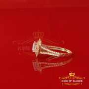 King Of Blings  10K Yellow Gold 2.00CT 'VVS' 'FL' D clr Emerlard Cut Moissonite Womens Ring S/7 KING OF BLINGS