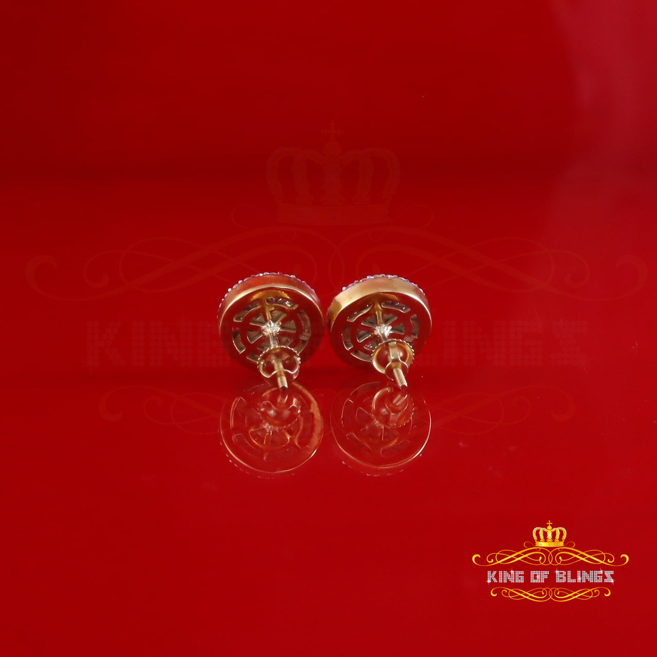 King  of Bling's Big Yellow Flower Stud 1.50ct VVS D Moissanite Men's/Womens 925 Silver Earrings KING OF BLINGS