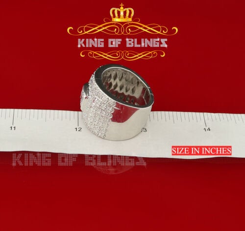 5.25ct White Silver Square Cubic Zirconia Men's Adjustable Ring From SZ 10 to 12 KING OF BLINGS