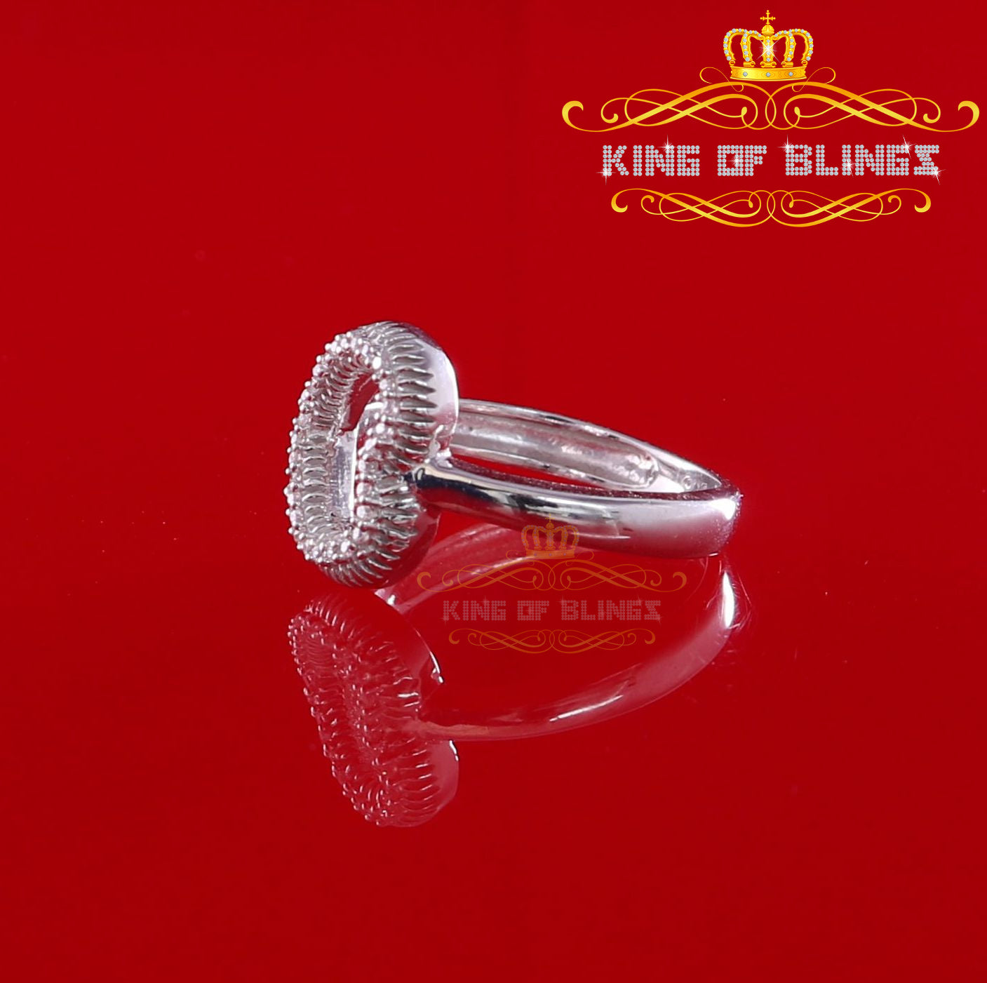 King Of Bling's925 Sterling White Silver 0.22ct Cubic Zirconia Promise Heart Womens Ring Size 7 KING OF BLINGS