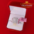 Men's 1.00ct Cubic Zirconia White Silver Square Adjustable Ring From SZ 9 to11 KING OF BLINGS