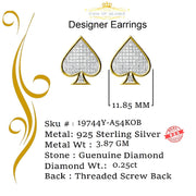 King of Blings-925 Sterling Silver Yellow 0.25ct Diamond For Women's / Men's Stud Heart Earring KING OF BLINGS