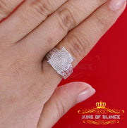 King Of Bling's 0.20 CT Real Diamond 925 Sterling Silver White Cinderella Womens Ring Size 7 KING OF BLINGS