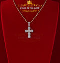 Promising Yellow 925 Sterling Silver Cross Pendant with 1.34ct Cubic Zirconia KING OF BLINGS