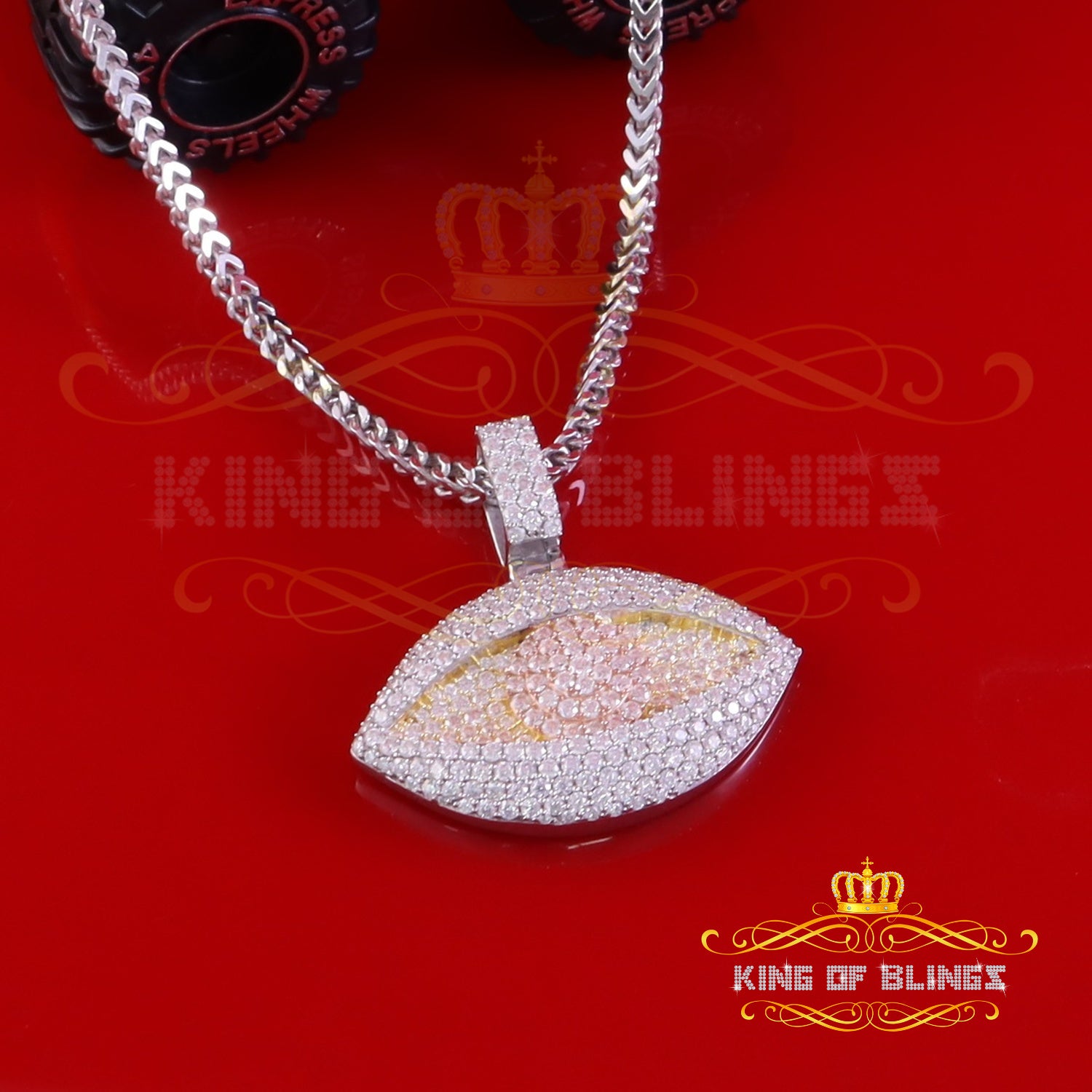 King Of Bling's 5.0ct VVS D Moissanite White Sterling Silver Charm Evil Pendant Men's & Women's KING OF BLINGS