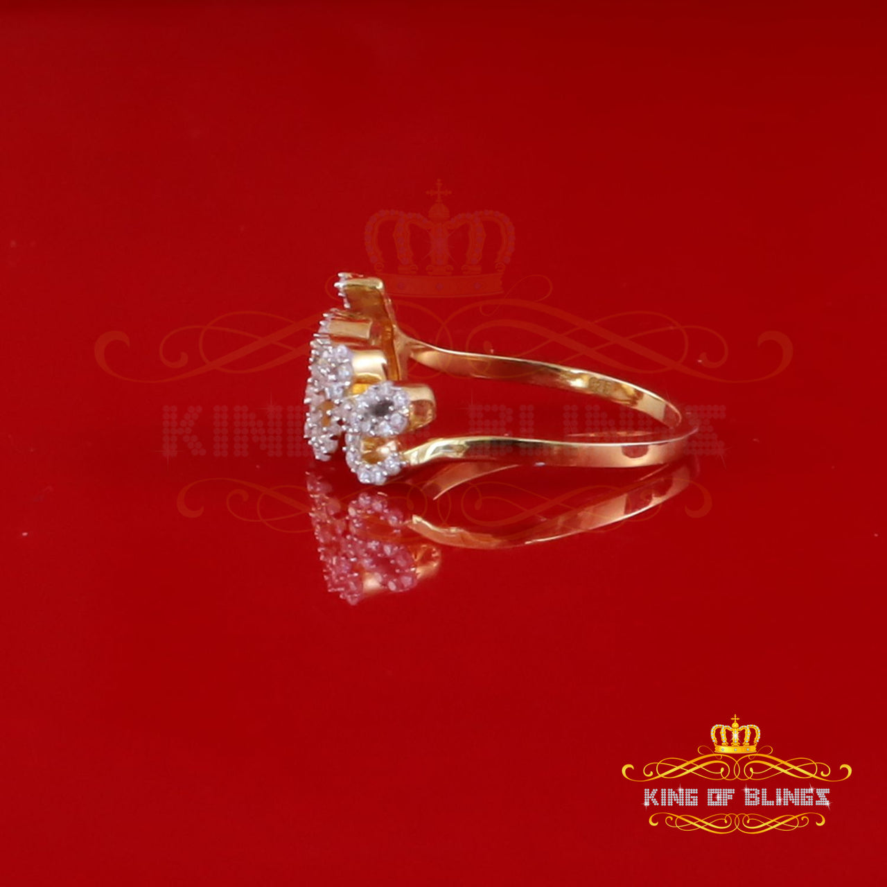 King of Bling's Yellow 925 SterlingSilver 0.33ct VVS 'D' Moissanite 'Love' Rings SZ 7 for Women