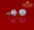 King of Blings- 3.45ct Cubic Zirconia 925 White Silver Women's & Men's Hip Hop Round Earrings KING OF BLINGS