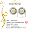 King of Bling's Aretes Para Hombre 925 Yellow Silver 0.5ct Cubic Zirconia Round Women's Earrings KING OF BLINGS