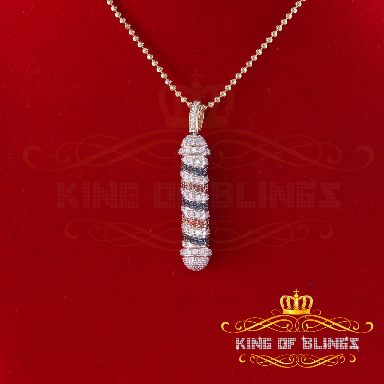King Of Bling's Promising Yellow Sterling Silver Charming Necklance Pendant Cubic Zirconia