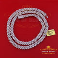White Cuban Moissanite Necklace Wdth 8mm Length sz 20inch Sterling Silver KING OF BLINGS