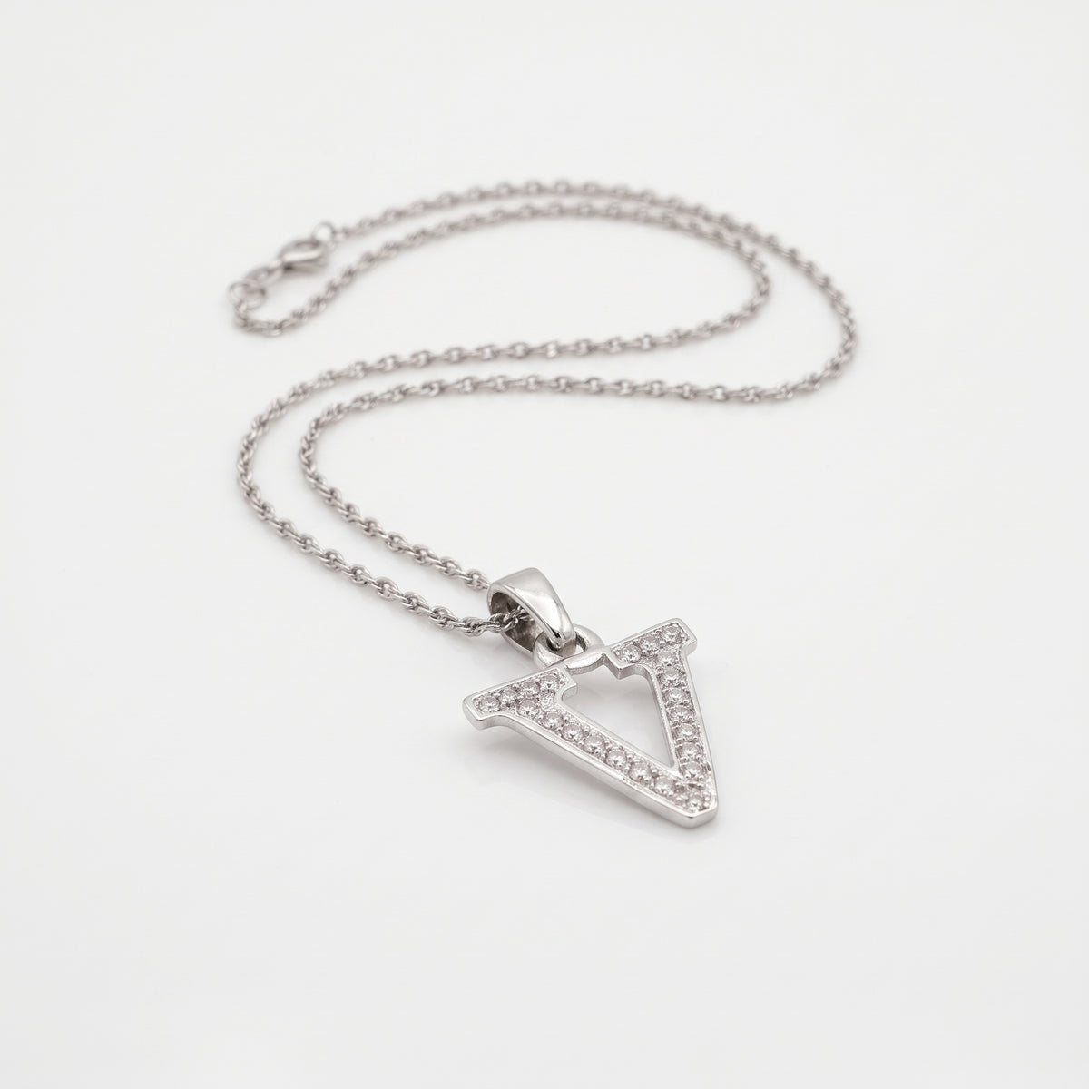 King Of Bling's Attractive Sterling SilverAll Alphabet Letter White Pendant with Cubic Zirconia KING OF BLINGS