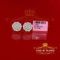 King of Bling's 925 Yellow Silver Nuggtte's 1.38ct Cubic Zirconia Hip Hop Flower Women Earrings KING OF BLINGS