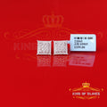 King of Bling's Men's/Women's 925 Silver White 1.25ct VVS 'D' Moissanite Square Stud Earrings KING OF BLINGS
