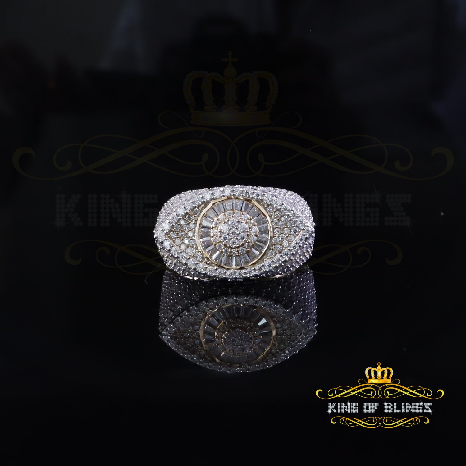 King Of Bling's 925 Silver Tapper Stone Men's White 4.00ct Moissanite VVS D Evil Eye Ring SZ10 King of Blings