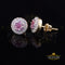 King of Bling's 925 Yellow Sterling Silver 0.90ct Cubic Zirconia Women's Hip Hop Round Earrings KING OF BLINGS