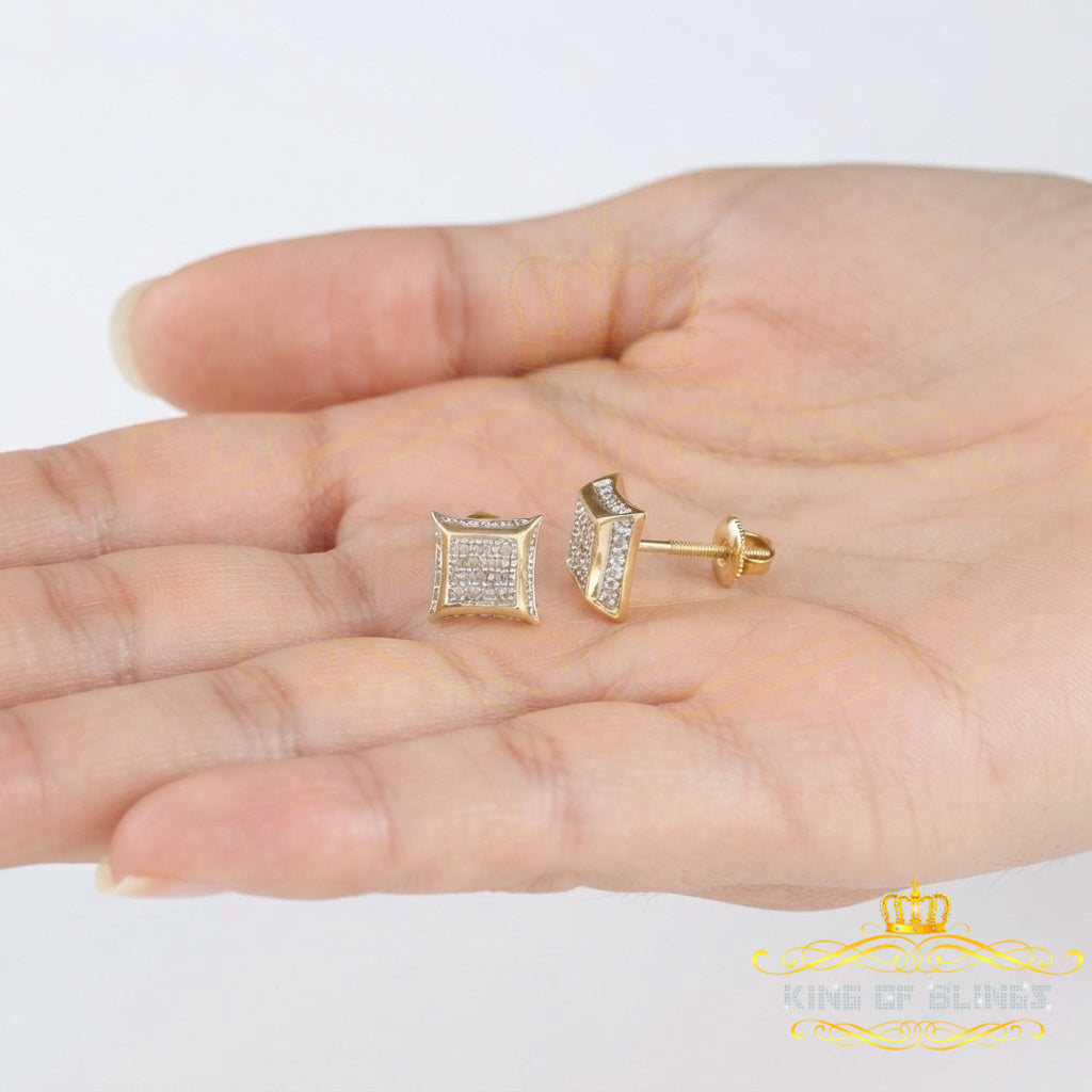 King Of Bling's 925 Sterling Silver 0.10ct Diamond Small For Women's & Men's Yellow Kite Earring KING OF BLINGS