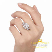 King Of Bling's925 Sterling White Silver Square Cubic Zirconia 1.50ct Fancy Womens Ring Size 7 KING OF BLINGS