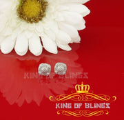 King of Bling's 925 Sterling White Silver 0.25ct Diamond For Women's/ Men's Circle Stud Earrings KING OF BLINGS