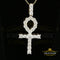 Attractive Yellow 925 Sterling Silver ANKH Shape Pendant 7.60ct Cubic Zirconia KING OF BLINGS