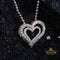 Fancy Attractive white Sterling Silver Heart Shape Pendant 0.87ct Cubic Zirconia KING OF BLINGS