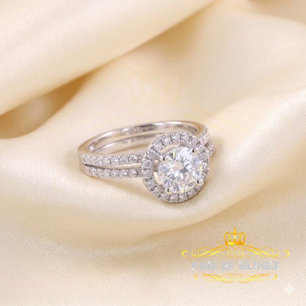 King Of Bling's3.59ct Cubic Zirconia White 925 Sterling Silver Women Bridal Ring Size 7 KING OF BLINGS