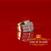 King Of Bling's Sterling Yellow Silver Square 5.00ct Cubic Zirconia Bridal Womens Ring Size 7 KING OF BLINGS