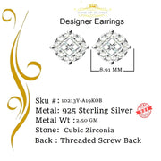 King of Bling's 925 Yellow Silver Screw Back 1.44ct Cubic Zirconia Round Earrings For Ladies KING OF BLINGS