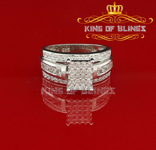 King Of Bling's925 Sterling White Silver 2.12ct Cubic Zirconia Cinderella Womens Ring Size 9