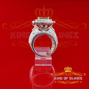 925 White Silver Round Square 22.50ct Cubic Zirconia Halo Bridal Ring Size 9 KING OF BLINGS