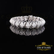 White 925 Silver Men's/Womens Bracelet 23.0ct Cubic Zirconia Stone Size 8 Inch KING OF BLINGS