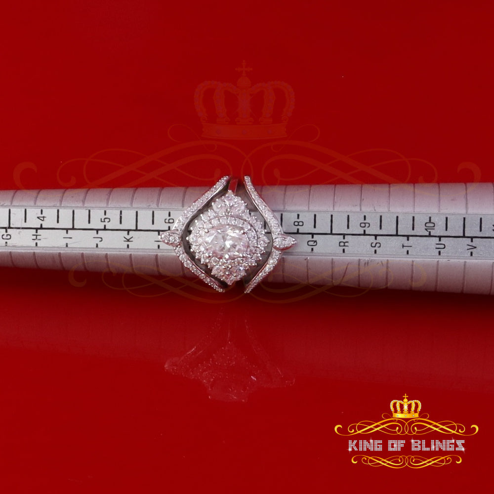 King Of Blings Solitaire Enhancer Guard Wrap Ring Insert SZ7 925 White Silver 3CT Moissanite King of Blings