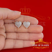 King of Blings-Style Heart 925 Yellow Silver 0.25ct Diamond Women's & Men's Fashion Earrings KING OF BLINGS