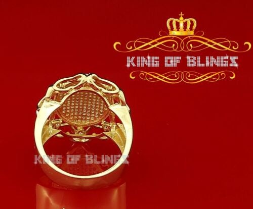 King Of Bling's 925 Yellow Sterling Silver 1.50ct Cubic Zirconia Men's Cocktail Ring Size 11 KING OF BLINGS