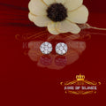 King of Blings- White 925 Sterling Silver 4.83ct Cubic Zirconia Women's & Men's Round Earrings KING OF BLINGS