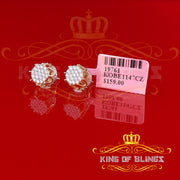 King of Bling's 925 Yellow 0.58ct Sterling Silver Cubic Zirconia Women's Hip Hop Flower Earrings KING OF BLINGS