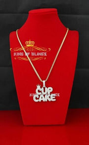 King Of Bling's Yellow' Crown CUPCAKE Pendant 925 Sterling Silver Pendant 7.90ct Cubic Zirconia KING OF BLINGS