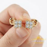 King Of Bling's 0.05ct Diamond Stud Earrings For Women Yellow 925 Sterling Silver Stud For Men KING OF BLINGS