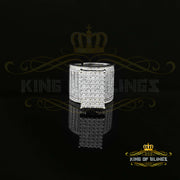 925 White Silver CZ 7.00ct Womens Adjustable Cindarella Ring From Size 7 to 9 KING OF BLINGS