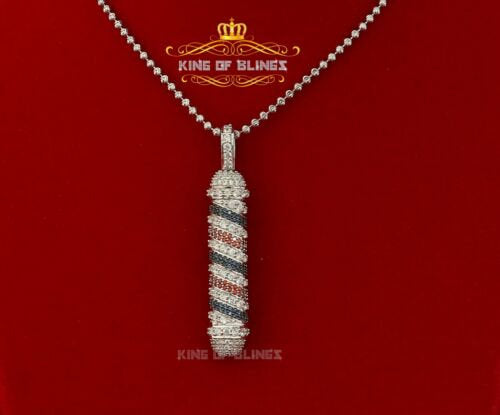 King Of Bling's Special Attractive White 925 Sterling Silver Pendant Shape with Cubic Zirconia