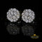 King of Blings- Aretes Para Hombre 925 White Silver 2.96ctCubic Zirconia Round Women's Earrings KING OF BLINGS