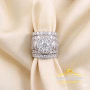 King Of Bling's925 Sterling Silver Round Cubic Zirconia 11.50ct Bridal White Womens Ring Size 9 KING OF BLINGS