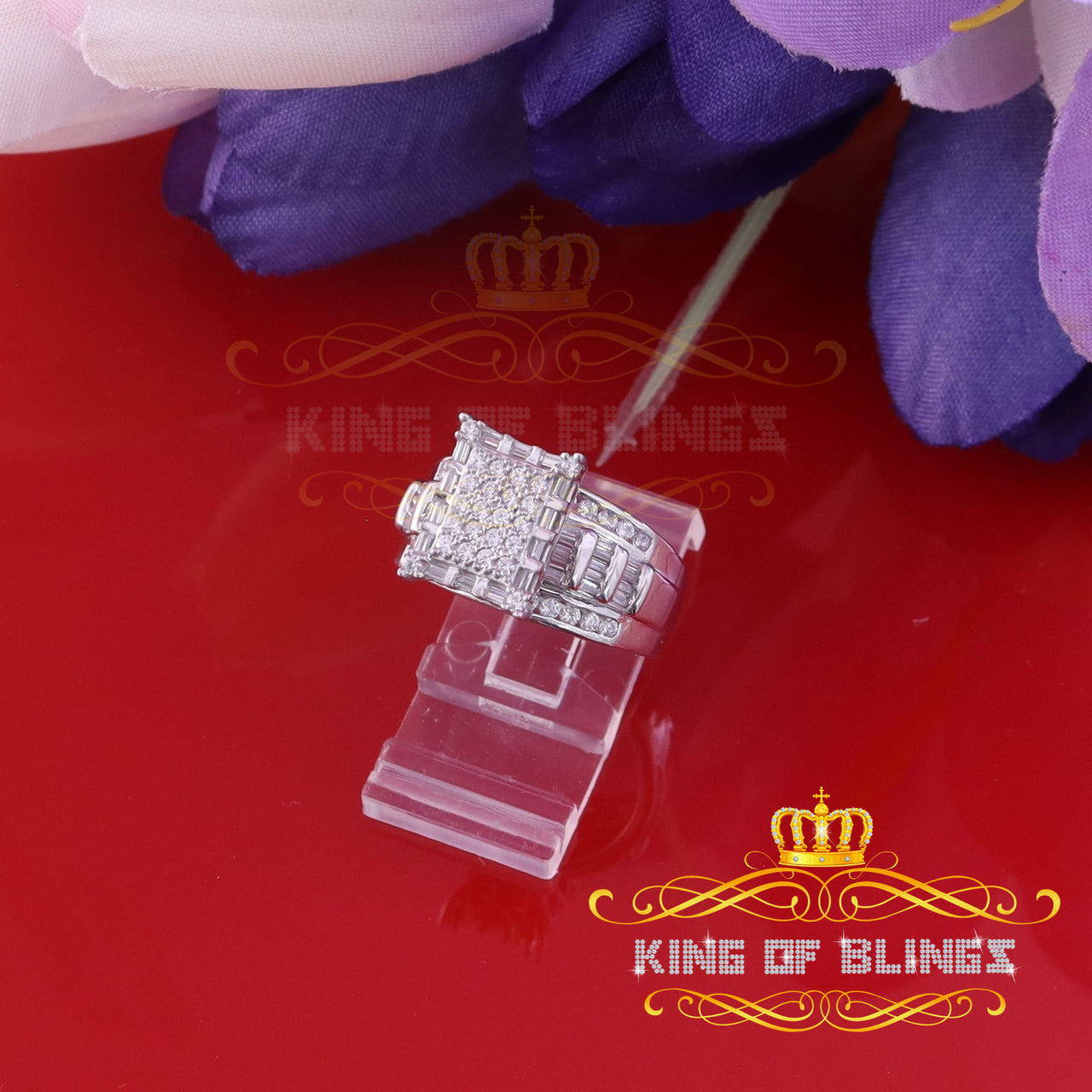 King Of Bling's925 Sterling White Cinderella 2.36ct Cubic Zirconia Silver Womens Ring Size 8