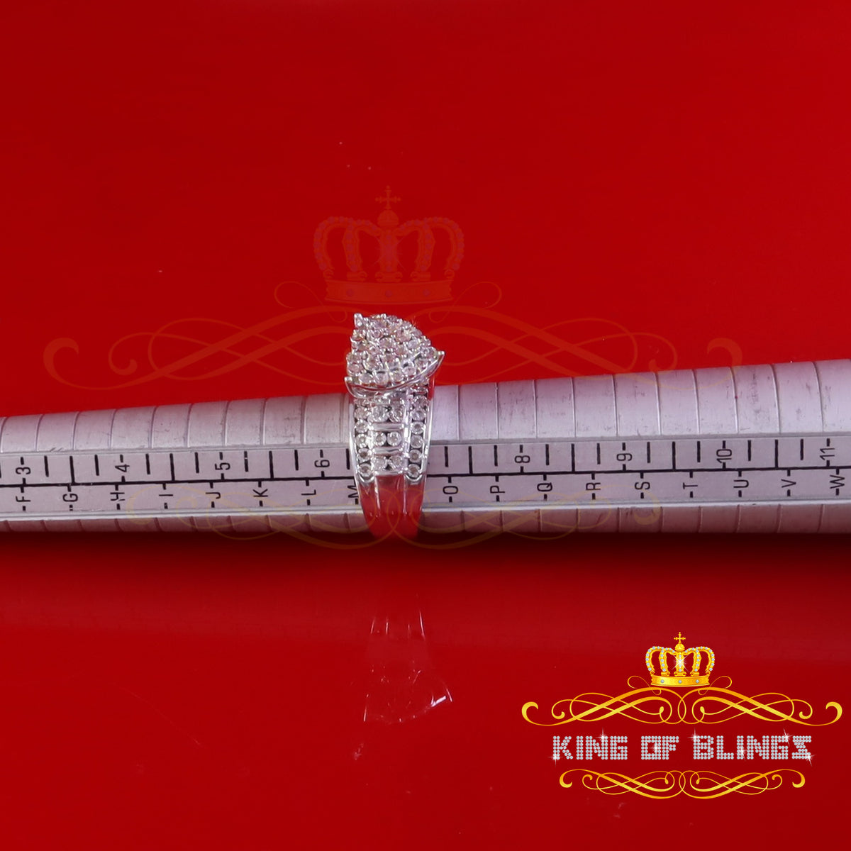 King Of Bling's New Cindarella Heart Ring SZ 7 Real Diamond 0.25ct White 925 Silver for Women King of Blings