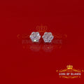 King of Bling's Men's/Womens 925 Silver White 1.00ct VVS 'D' Moissanite Floral Stud Earrings KING OF BLINGS