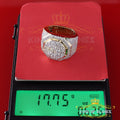 King Of Bling's 925 Silver Yellow 8.40ct Cubic Zirconia Wide Men Adjustable Ring From SZ 9 to 11 KING OF BLINGS