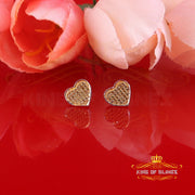 King Of Bling's Aretes Para Hombre Heart 925 White Silver 0.15ct Diamond Women's /Men's Earrings KING OF BLINGS