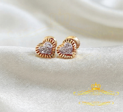 King of Blings-Aretes Para Hombre Heart 925 Yellow Silver 0.05ct Diamond Women & Men Earring KING OF BLINGS