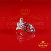 King of Bling's Womens 925 Sterling Silver White 1.25ct VVS 'D' Moissanite Bridal Rings Size 7 King of Blings